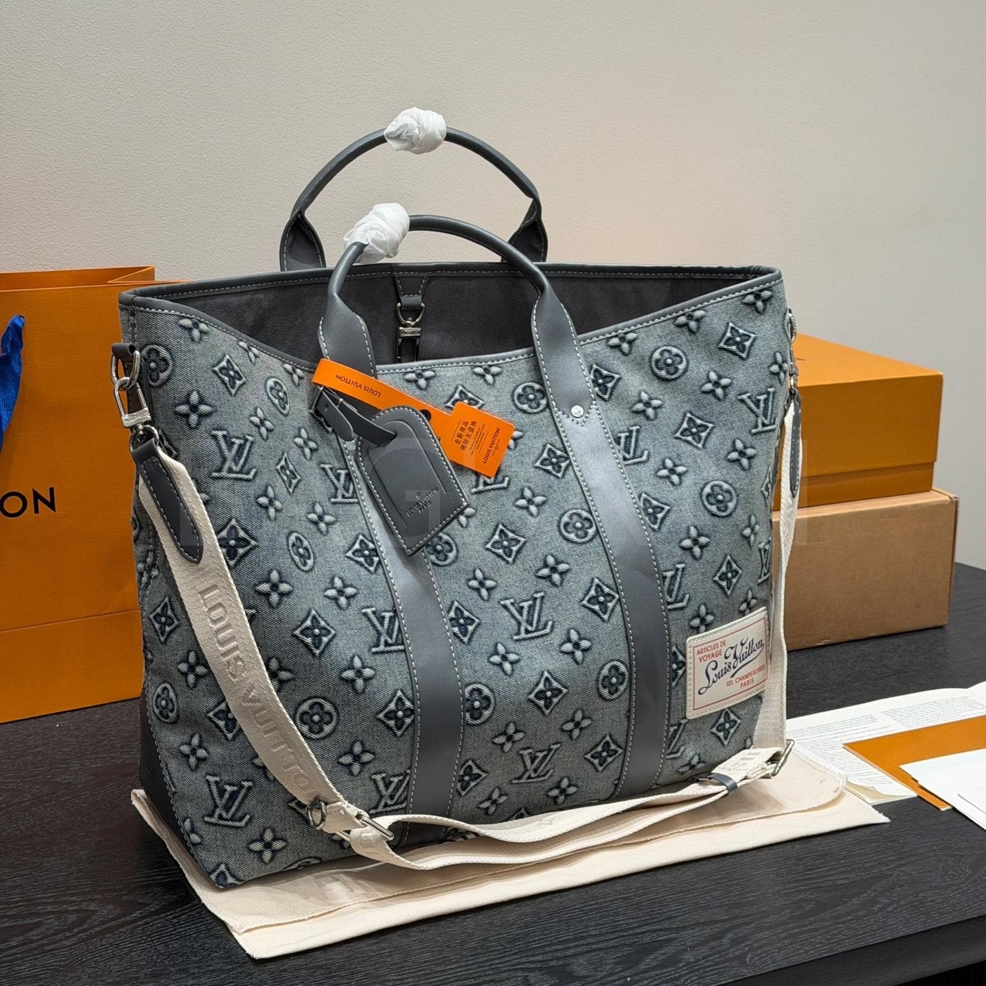 루이비통 데님 토트백
