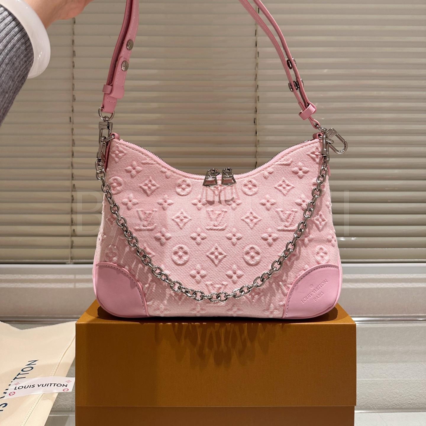 루이비통 데님 숄더백