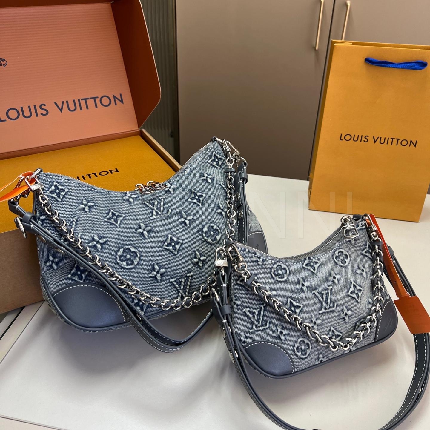 루이비통 데님 불로뉴 숄더백