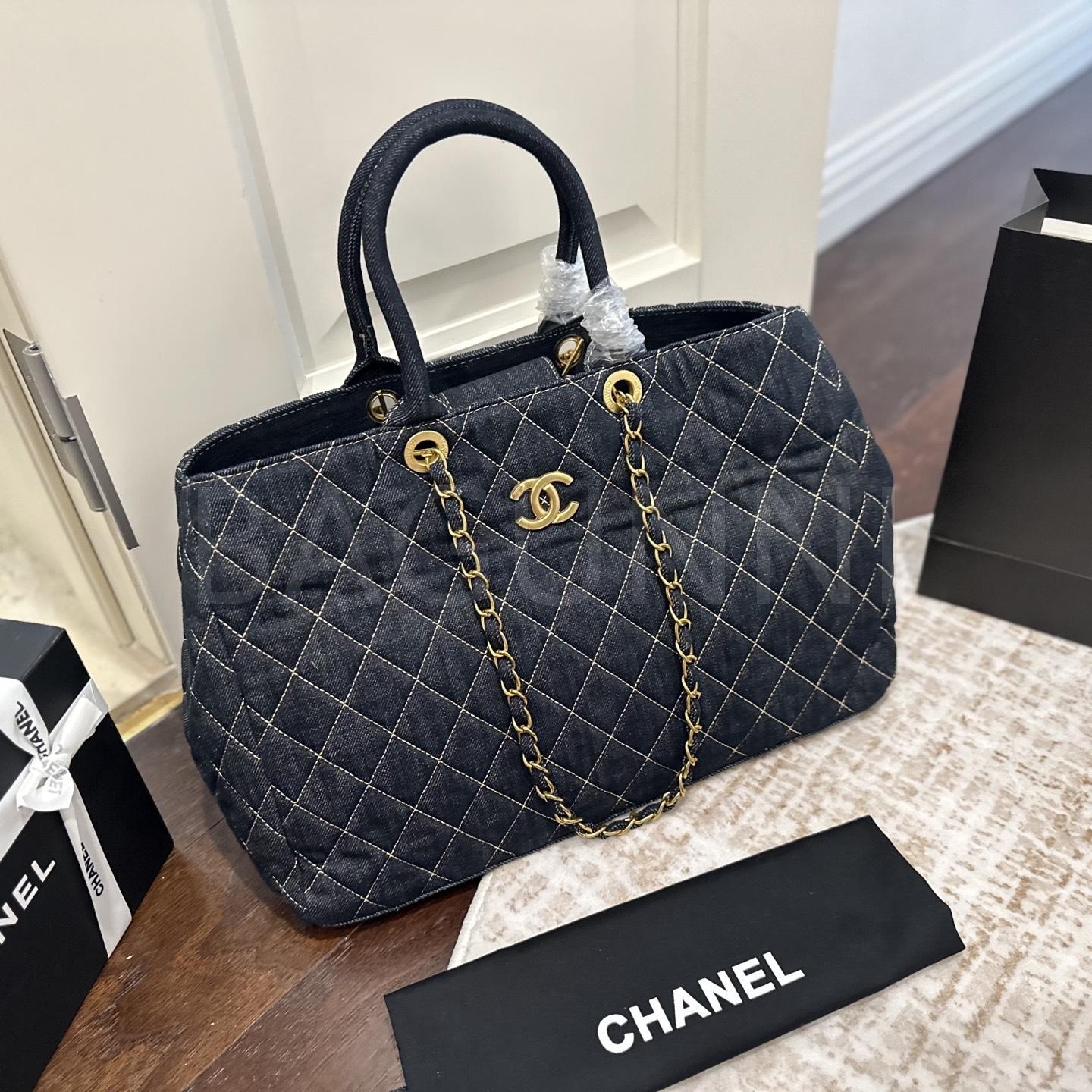 샤넬 데님 체인 쇼퍼백