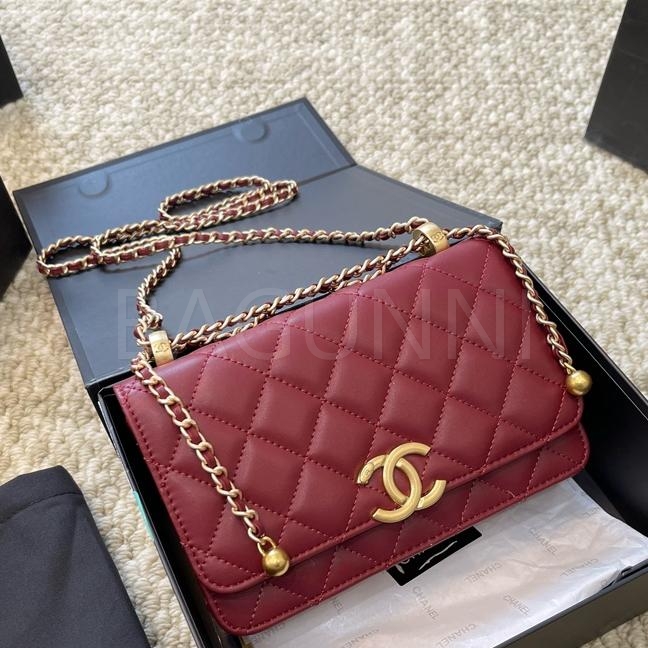 샤넬 금볼 WOC 체인 월렛