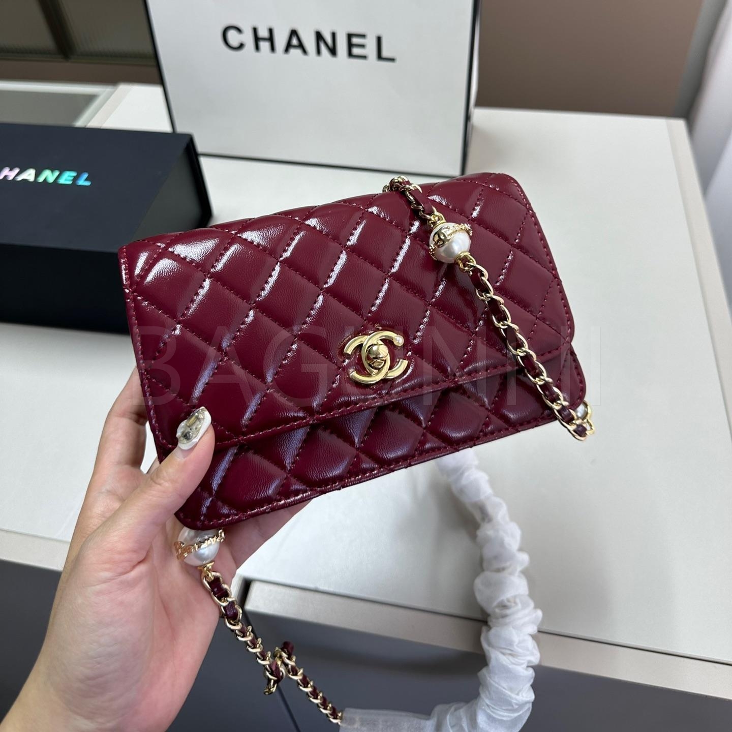 샤넬 펄 체인 WOC 체인 월렛