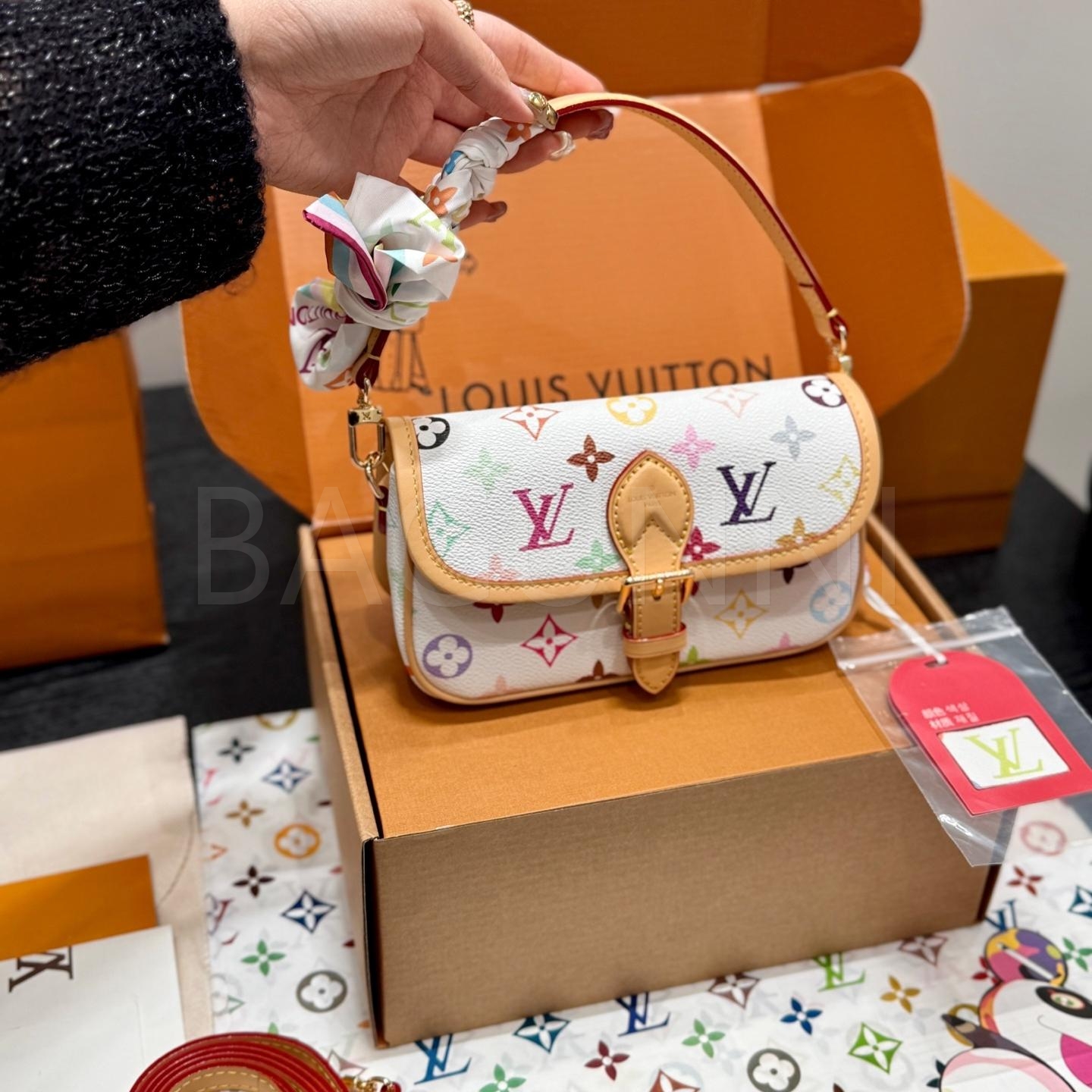 루이비통 x 무라카미 타카시 멀티컬러 다이앤 숄더백