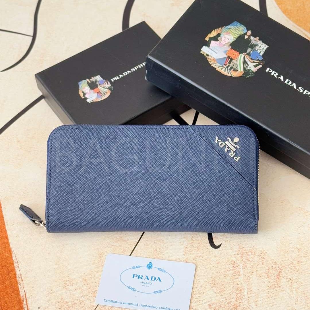 프라다 사피아노 지퍼 장지갑