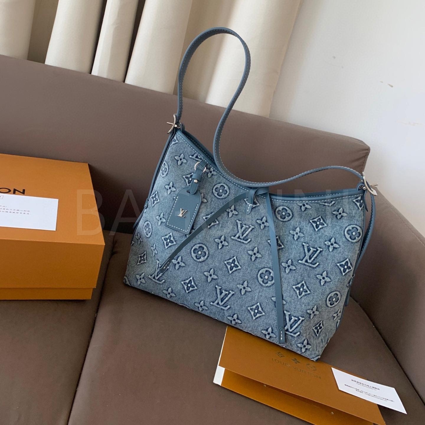 루이비통 데님 캐리올 숄더백