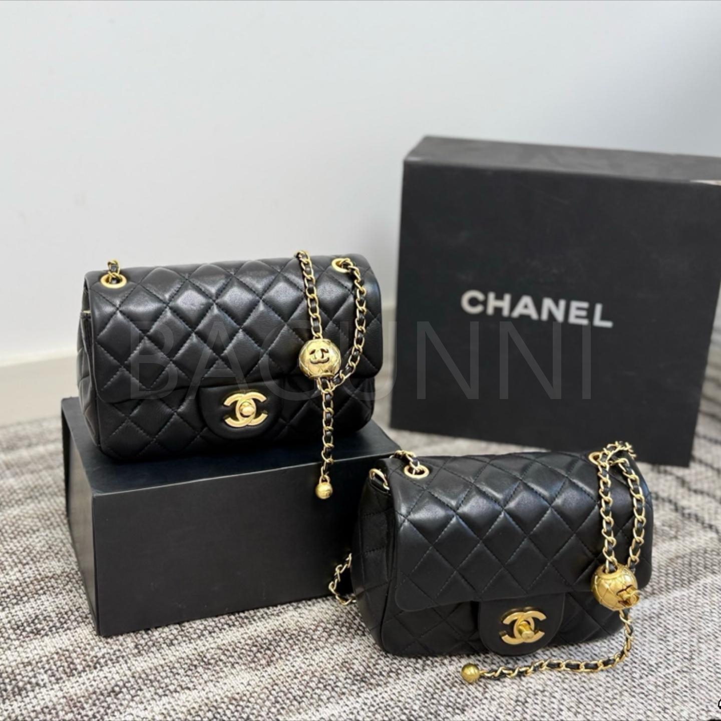 샤넬 25B 금볼 스퀘어 플랩 백