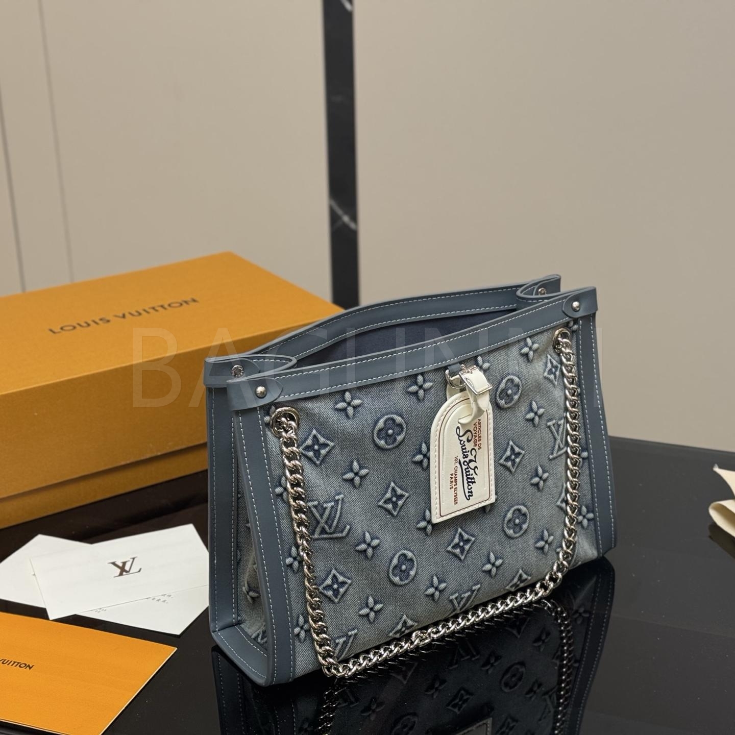 루이비통 데님 숄더백