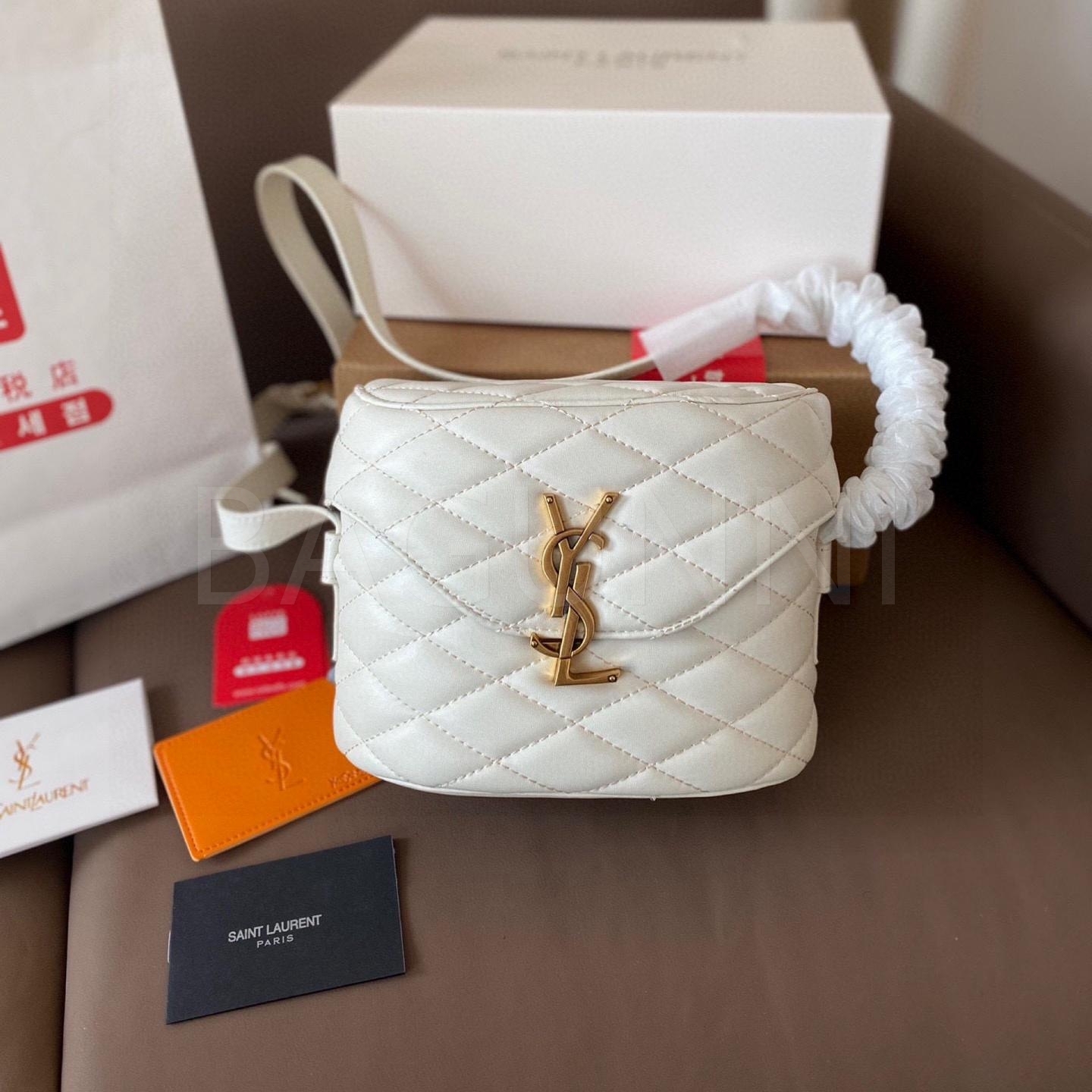 YSL 박스 레더 박스백