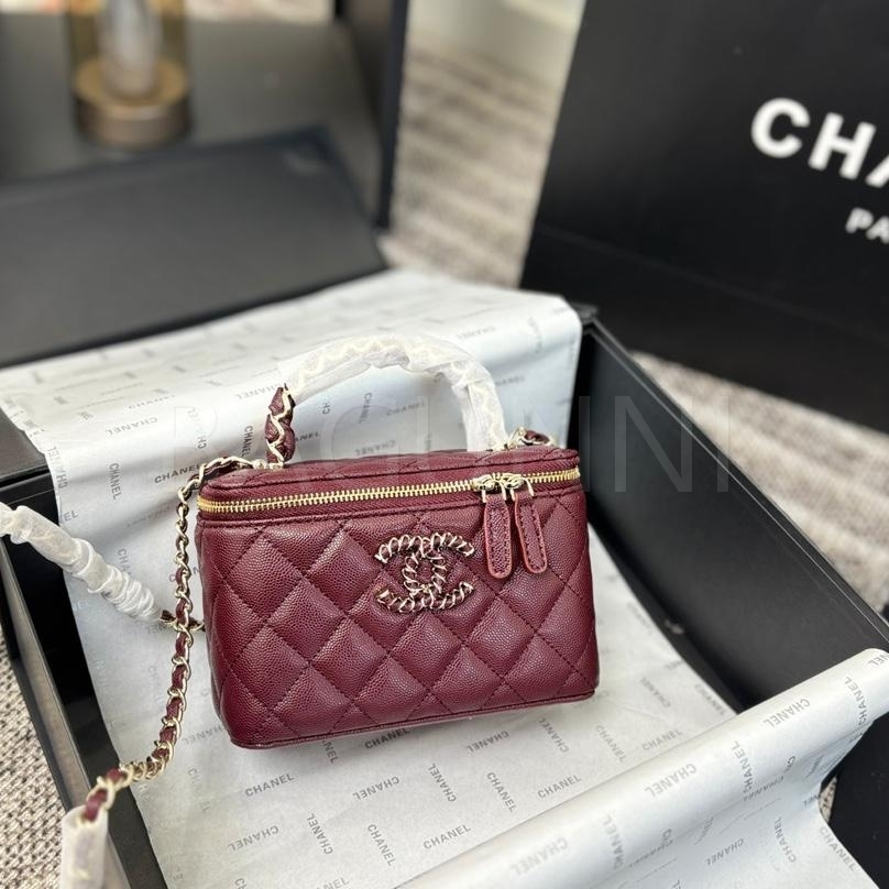 샤넬 탑핸들 코스메틱 박스 백