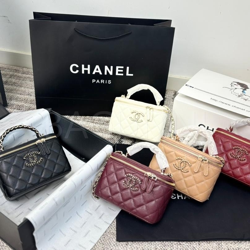 샤넬 탑핸들 코스메틱 박스 백