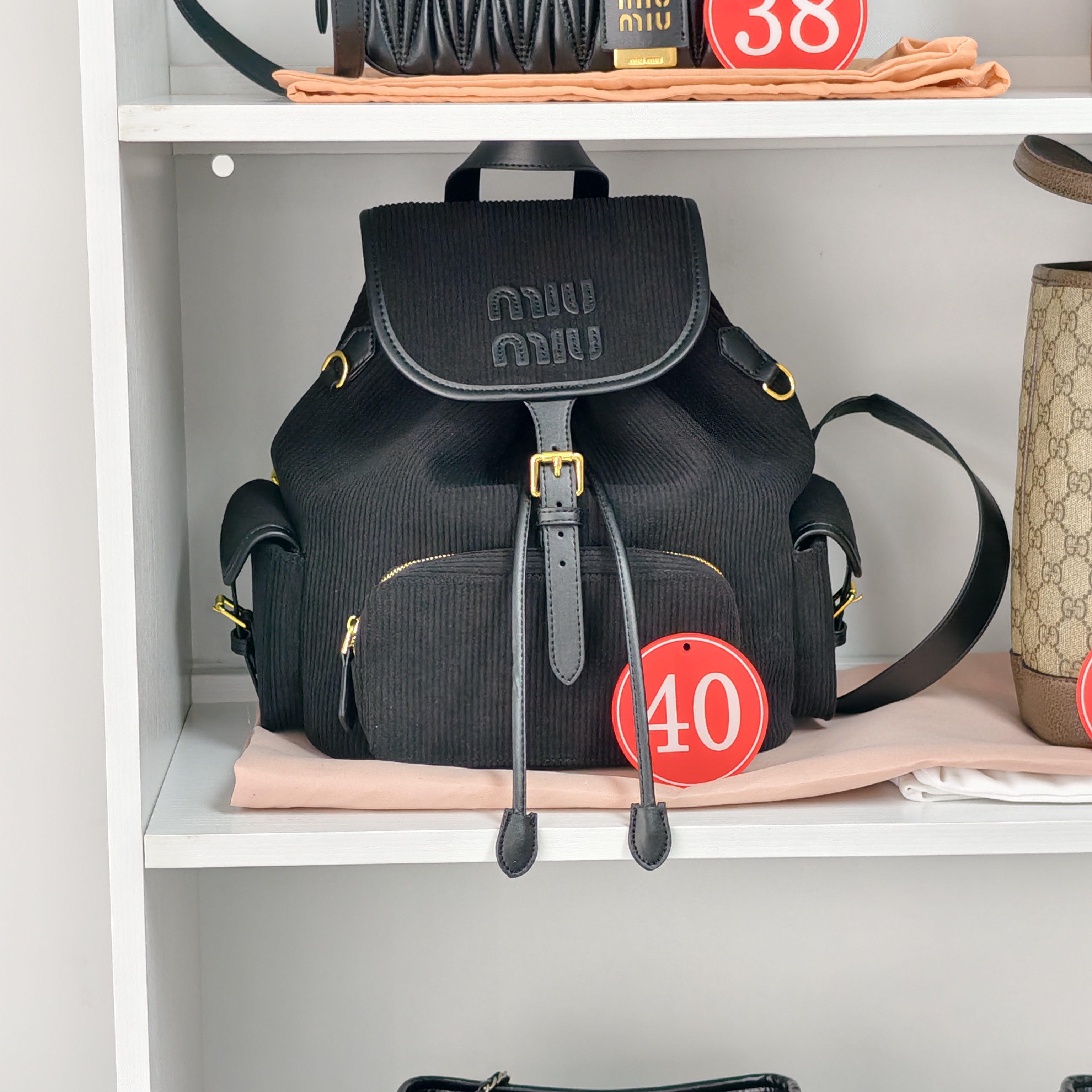 [live40] 미우미우 코듀로이 백팩