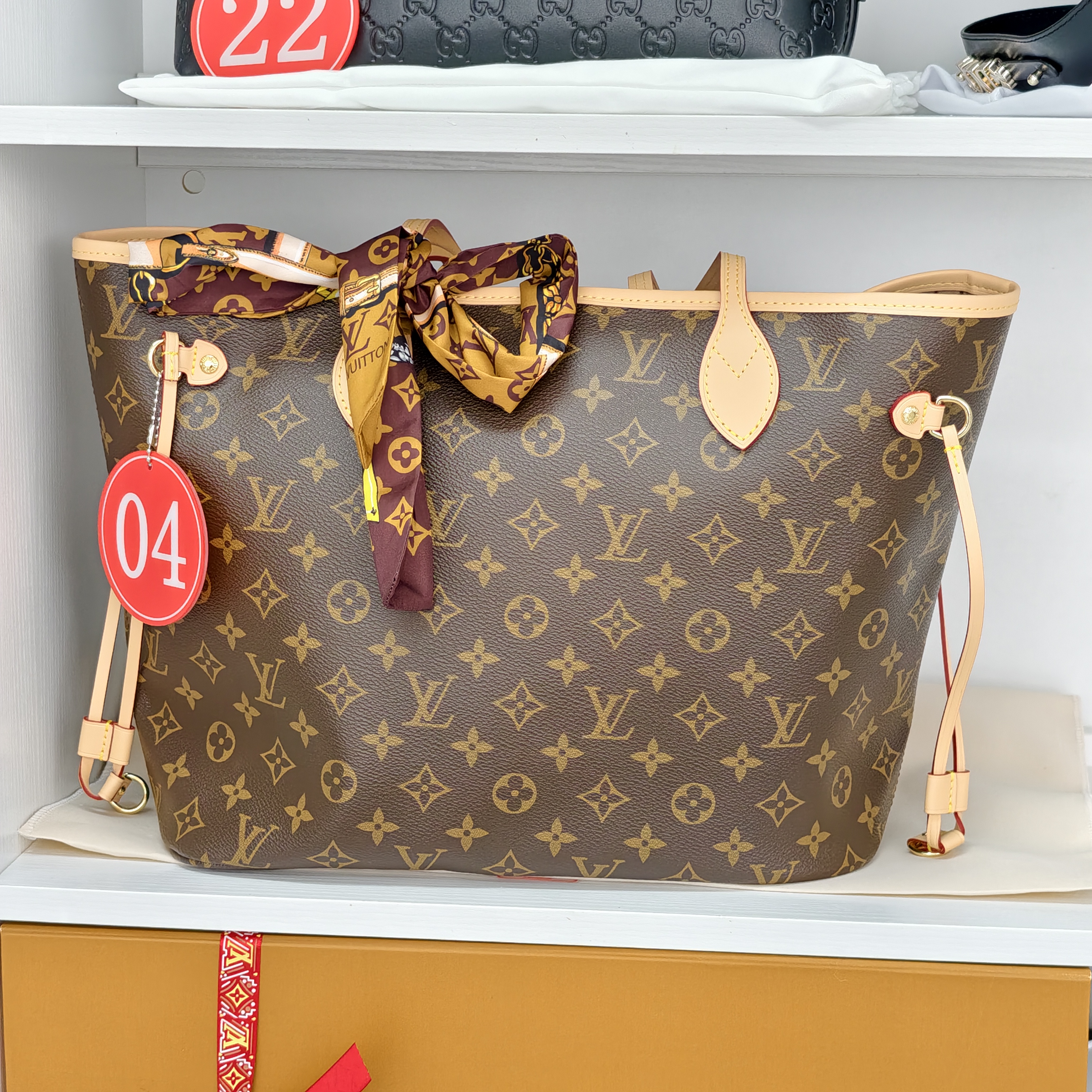 [live4] 루이비통 네버풀 모노그램 캔버스 핸드백